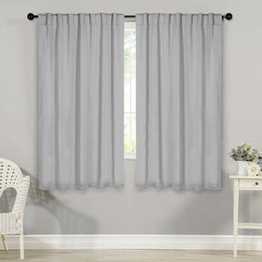 Solid Room Darkening Blackout Curtain Panels, Back Tabs, Set of 2 - Marshmallow