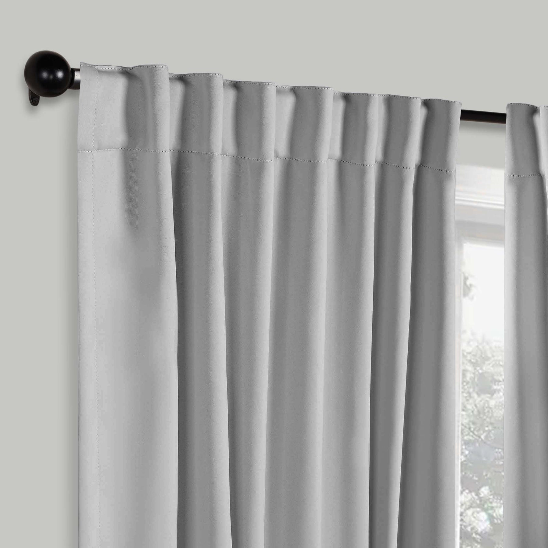 Solid Room Darkening Blackout Curtain Panels, Back Tabs, Set of 2