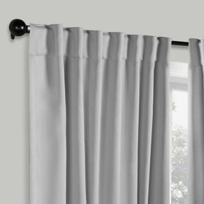 Solid Room Darkening Blackout Curtain Panels, Back Tabs, Set of 2 - Marshmallow