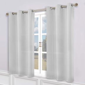 Classic Modern Solid Room Darkening Blackout Curtain Panels, Set of 2 - Marshmallow