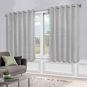 Classic Modern Solid Room Darkening Blackout Curtain Panels, Set of 2 - Marshmallow