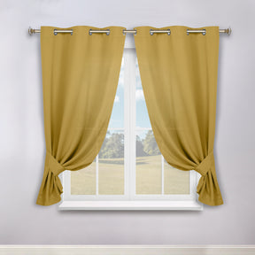 Classic Modern Solid Room Darkening Blackout Curtain Panels, Set of 2 - MasturdYellow