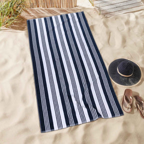 Superior Maui Striped Oversized Absorbent Cotton 2 Piece Beach Towel