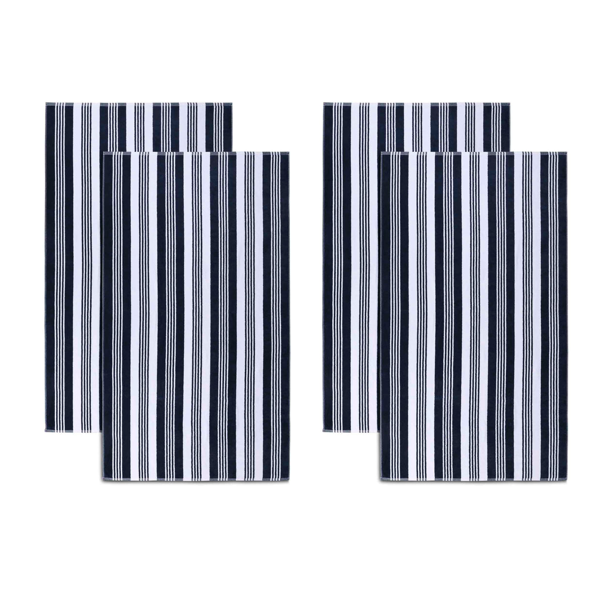 Superior Maui Striped Oversized Absorbent Cotton 4 Piece Beach Towel