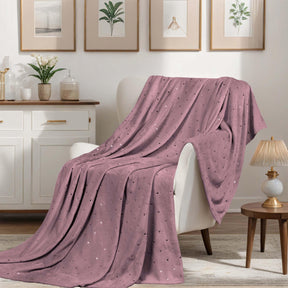 Fleece Plush Medium Weight Fluffy Soft Decorative Blanket Or Throw - Mauve