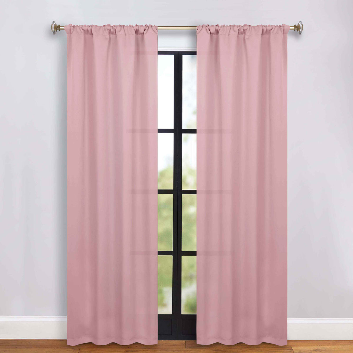 Solid Room Darkening Blackout Curtain Panels, Rod Pocket, Set of 2 - MauveChalk