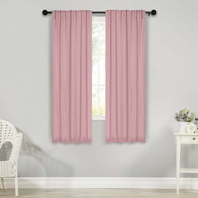 Solid Room Darkening Blackout Curtain Panels, Back Tabs, Set of 2 - MauveChalk