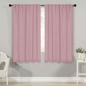 Solid Room Darkening Blackout Curtain Panels, Back Tabs, Set of 2