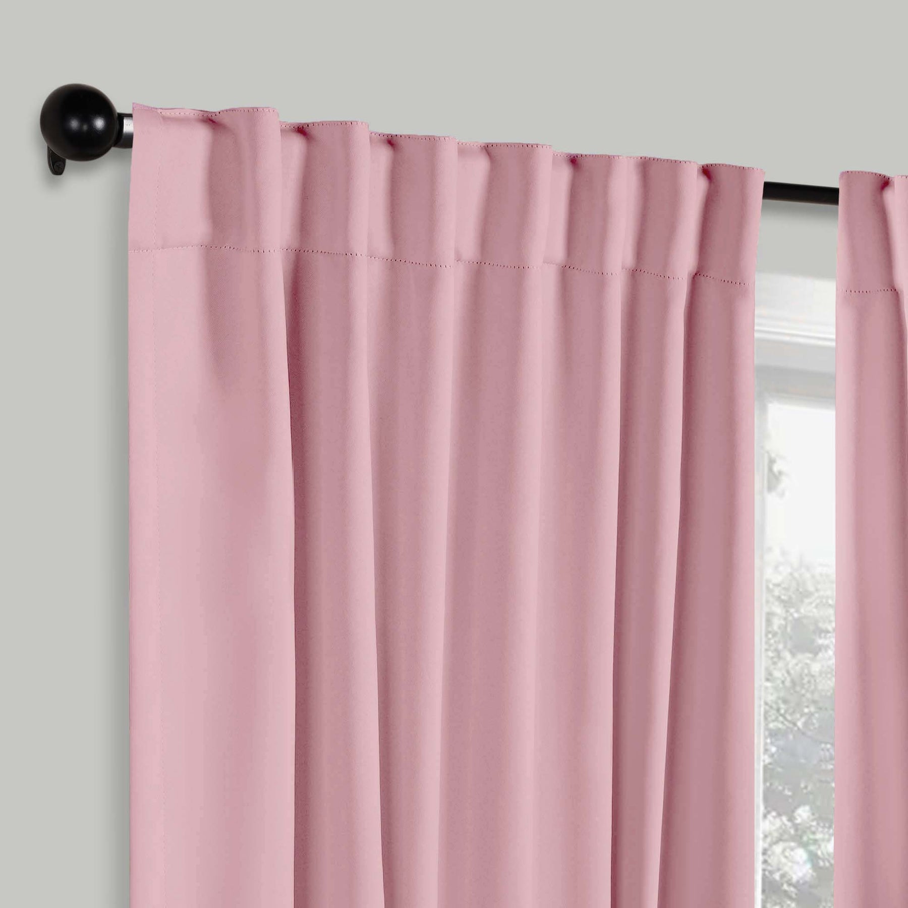 Solid Room Darkening Blackout Curtain Panels, Back Tabs, Set of 2