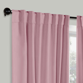 Solid Room Darkening Blackout Curtain Panels, Back Tabs, Set of 2