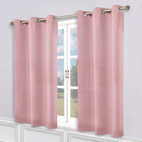 Classic Modern Solid Room Darkening Blackout Curtain Panels, Set of 2 - MauveChalk