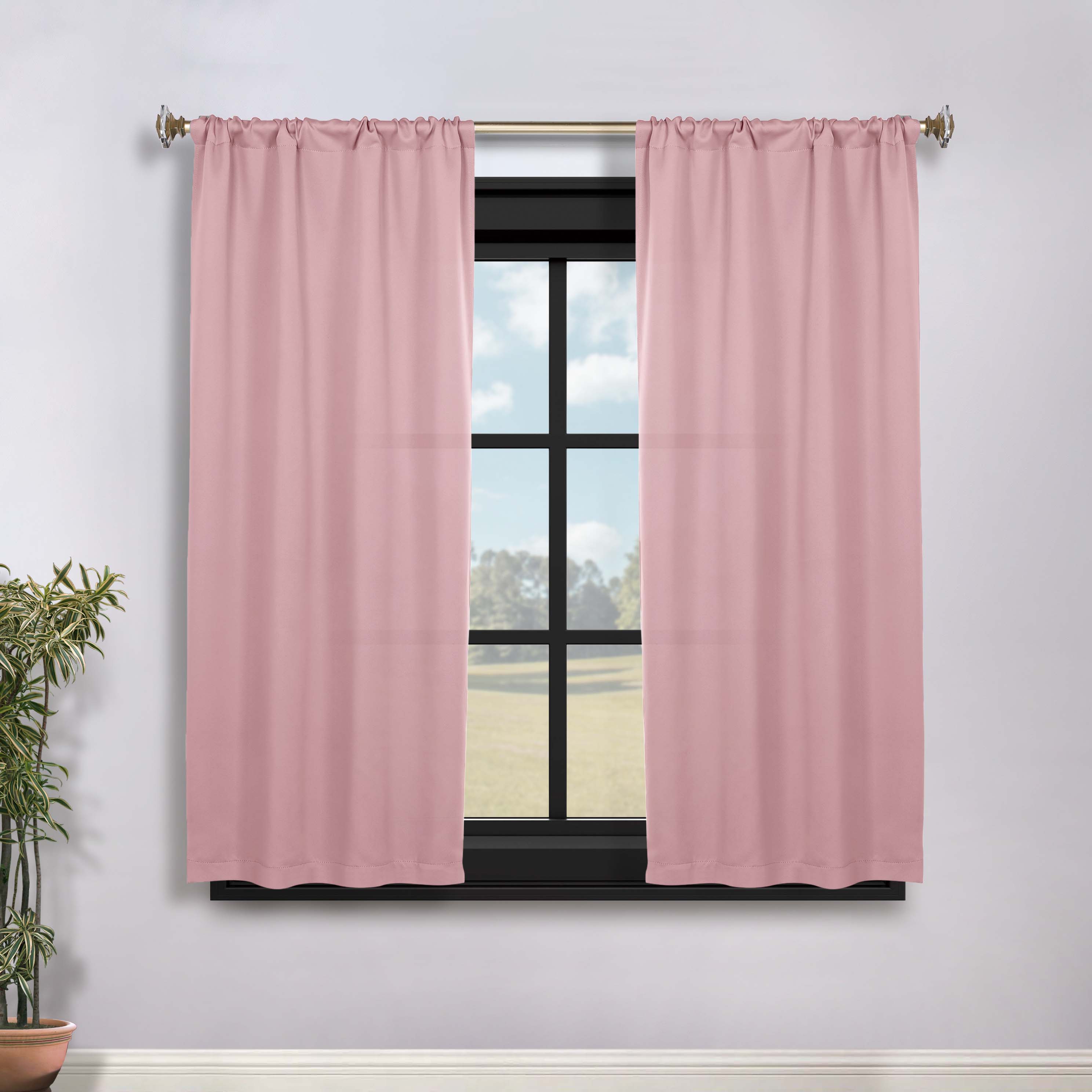 Solid Room Darkening Rod Pocket Blackout Curtain Panels, Set of 2 - Blackout Curtains by Superior