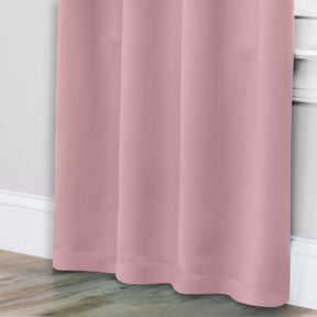 Solid Room Darkening Rod Pocket Blackout Curtain Panels, Set of 2 - MauveChalk