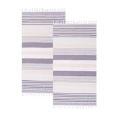 Meera Stripe Fouta 2 Piece Beach Towel Set with Tassels - Beach Towel by Superior - Superior 