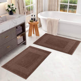 100% Cotton Absorbent Greek Key Border Solid 2 Piece Bath Mat Set - Bath Mats by Superior