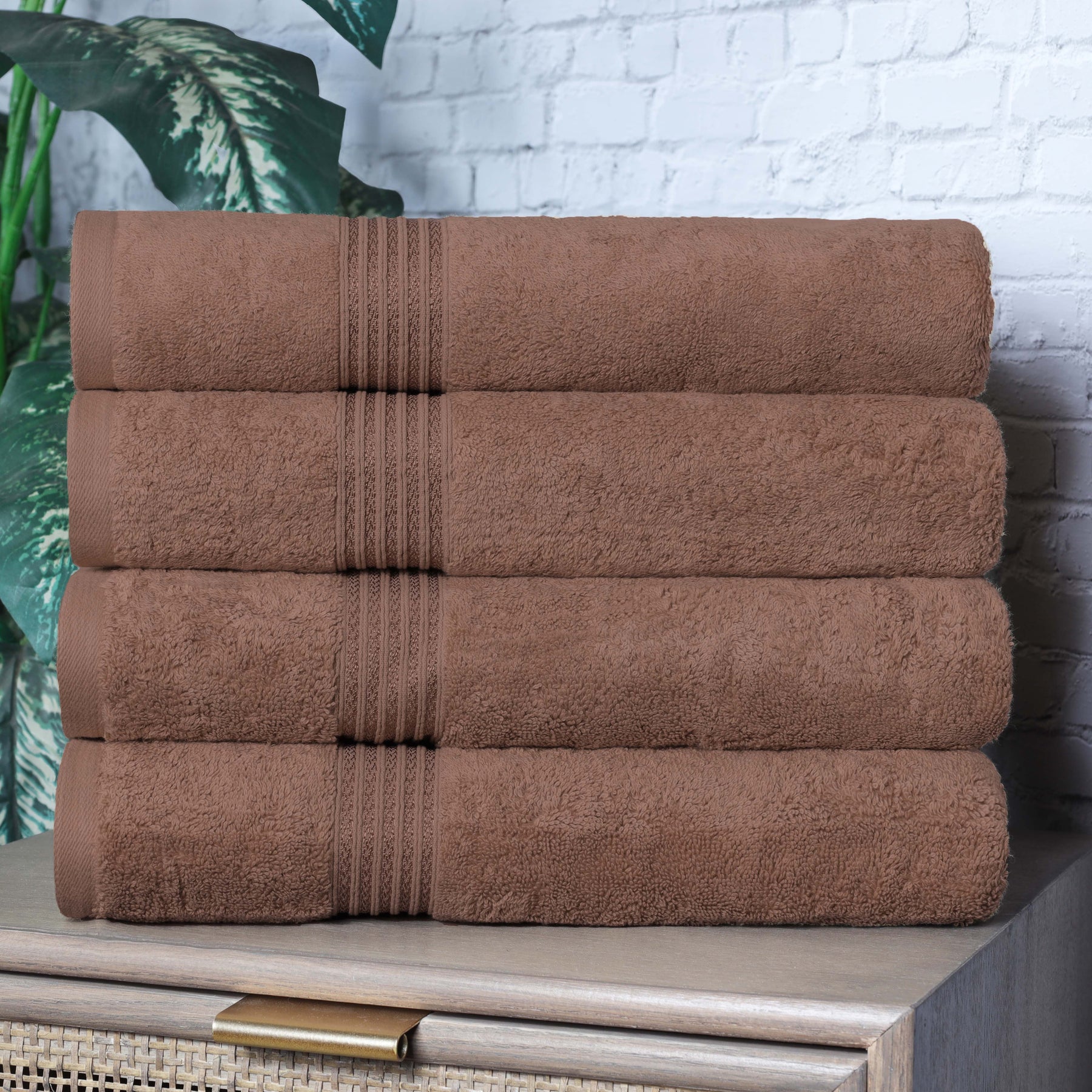 Heritage Egyptian Cotton Plush Absorbent Luxury Bath Towel Set of 4