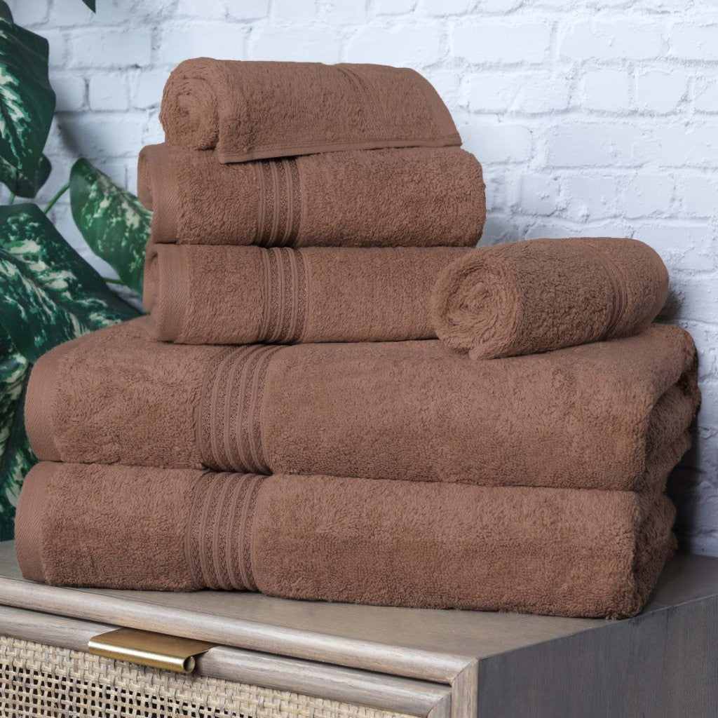 Heritage Egyptian Cotton Plush Absorbent Luxury 6 Piece Towel Set