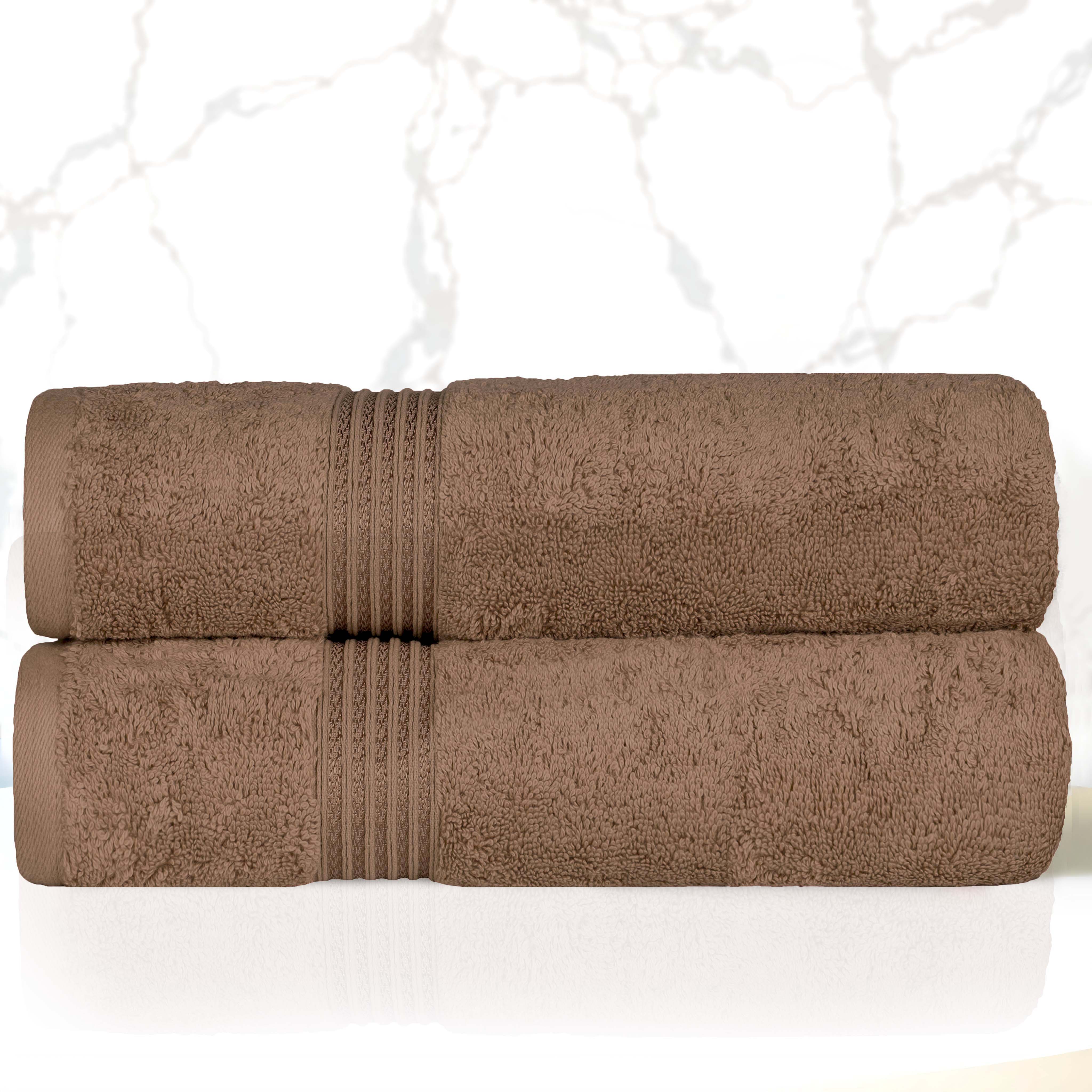 Heritage Egyptian Cotton Plush Absorbent Luxury Bath Towel Set of 2 - Bath Towel by Superior