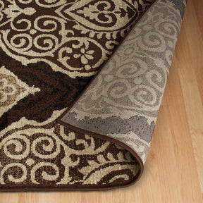 Amherst Damask Medallion Indoor Area Rug Or Runner Rug - Mocha