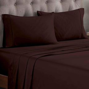 Egyptian Cotton 300 Thread Count Solid Deep Pocket Bed Sheet Set - Mocha