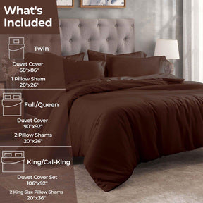 Egyptian Cotton 400 Thread Count Solid Luxury Duvet Cover Set - Mocha