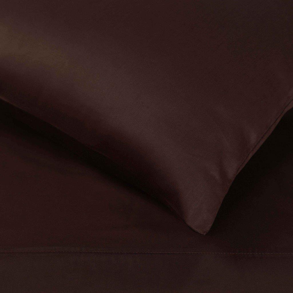 Egyptian Cotton 400 Thread Count Solid Luxury Pillowcases, Set of 2 - Mocha