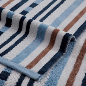 Cotton Oversized Striped 4 Piece Beach Towel Set - MorningBlue