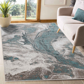 Morwenna Abstract Modern Indoor Area Rugs Or Runner Rug - Rivulet