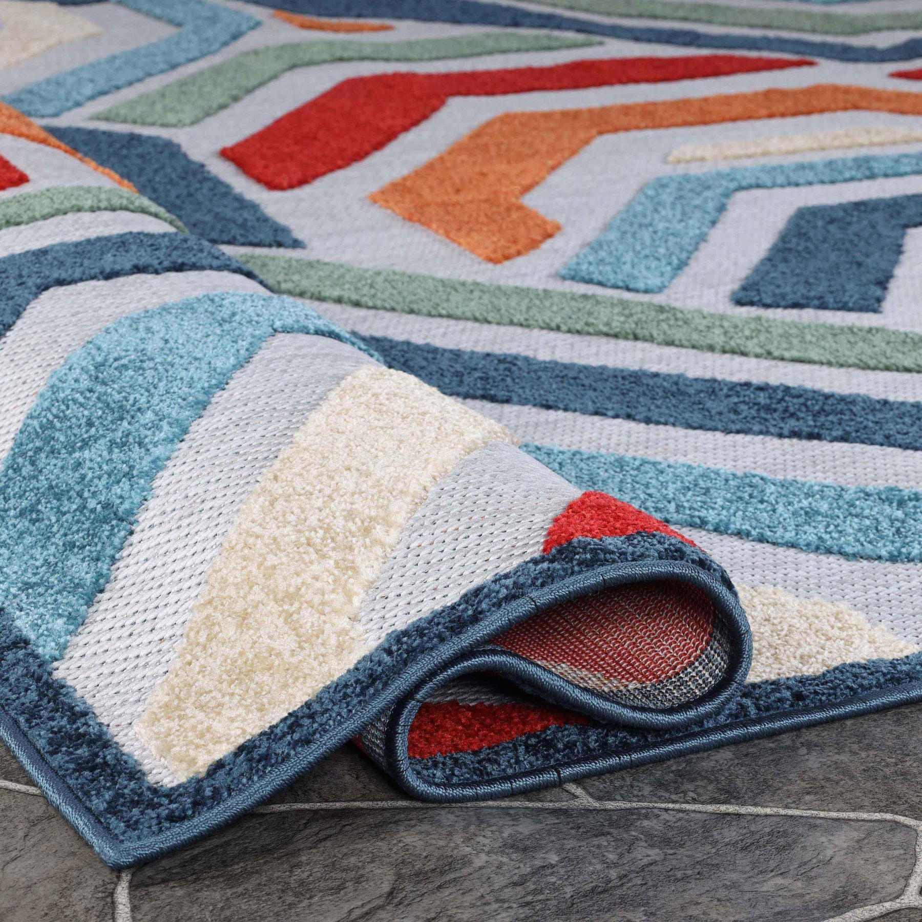 Waimea Modern Geometric Coastal Indoor Outdoor Area Rug - Rugs by Superior - Superior 