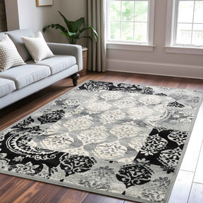 Mystique Distressed Damask Indoor Area Rug Or Runner Rug - Multicolored