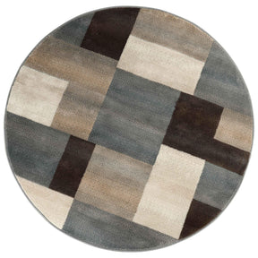 Clifton Geometric Color Block Plush Indoor Area Rug or Runner Rug - Gray