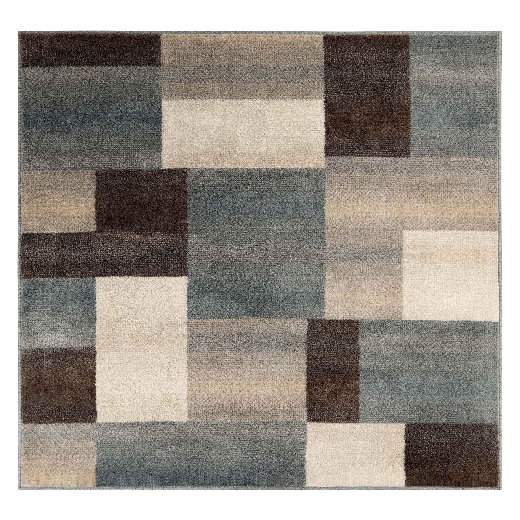 Clifton Geometric Color Block Plush Indoor Area Rug or Runner Rug - Gray