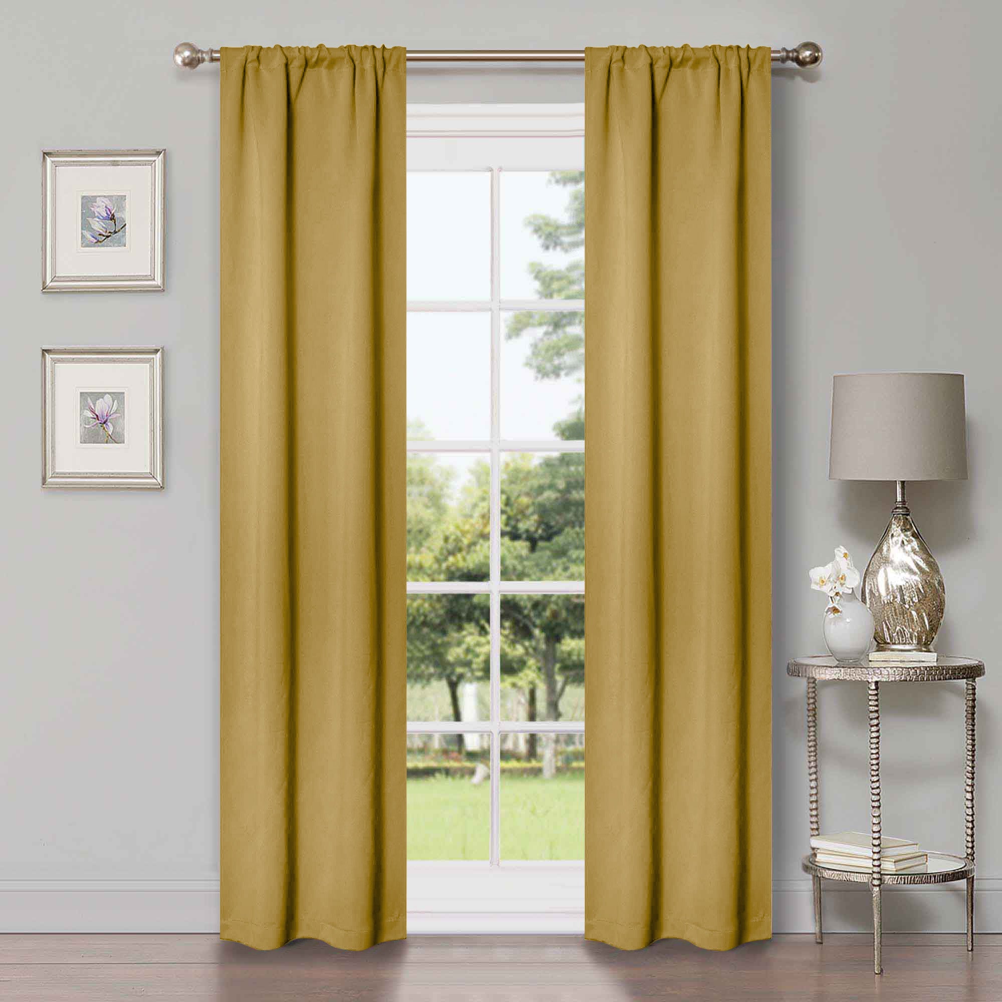 Solid Room Darkening Rod Pocket Blackout Curtain Panels, Set of 2 - Blackout Curtains by Superior