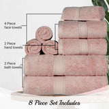 Madison Egyptian Cotton Pile Plush Heavyweight 8 Piece Towel Set - Towel Set by Superior