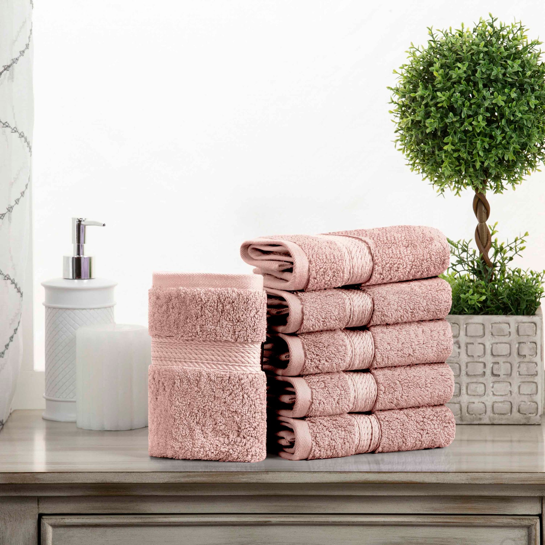 Madison Egyptian Cotton Pile Plush Heavyweight Face Towel Set of 6