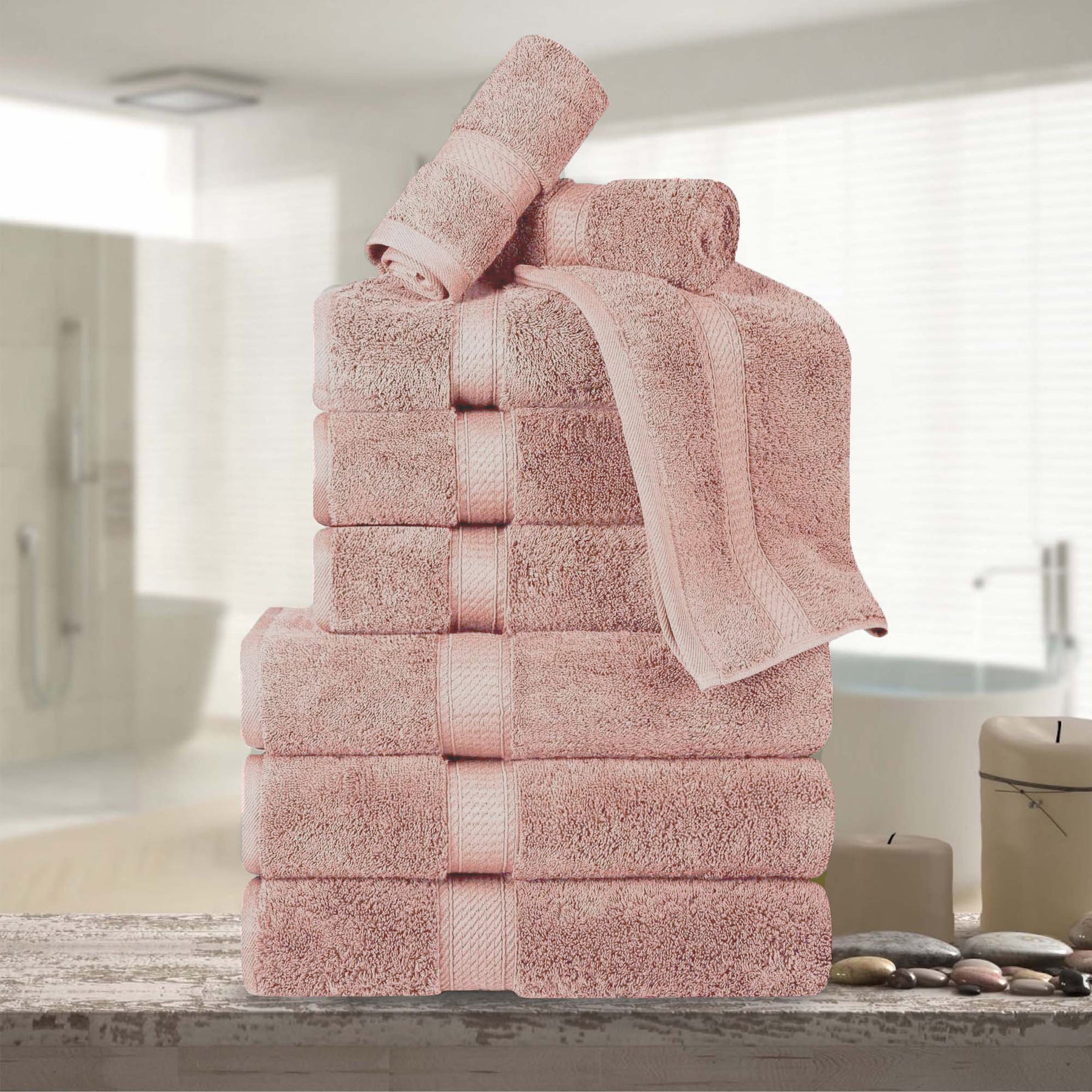 Madison Egyptian Cotton Pile Plush Heavyweight 9 Piece Towel Set