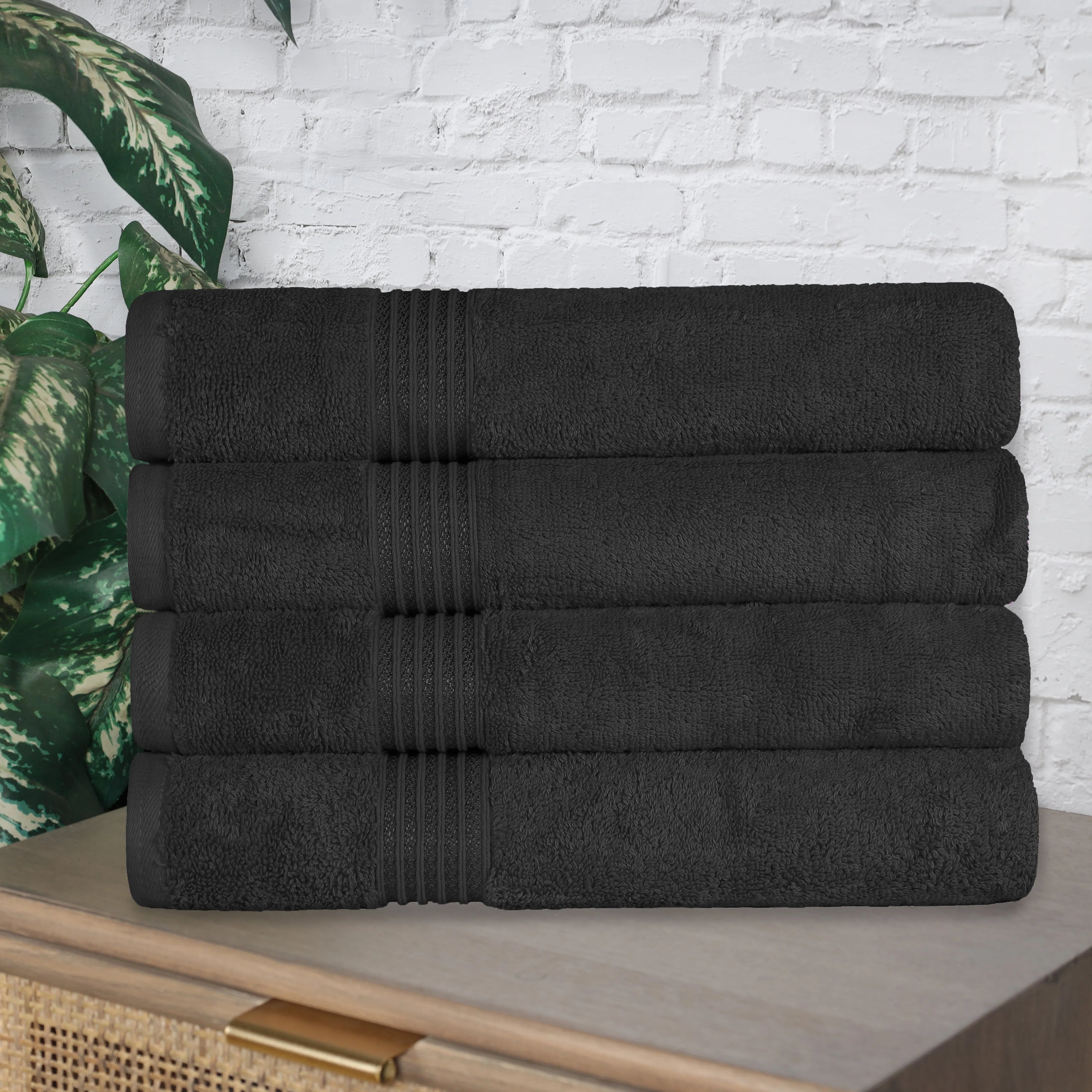 Heritage Egyptian Cotton Plush Absorbent Luxury Bath Towel Set of 4