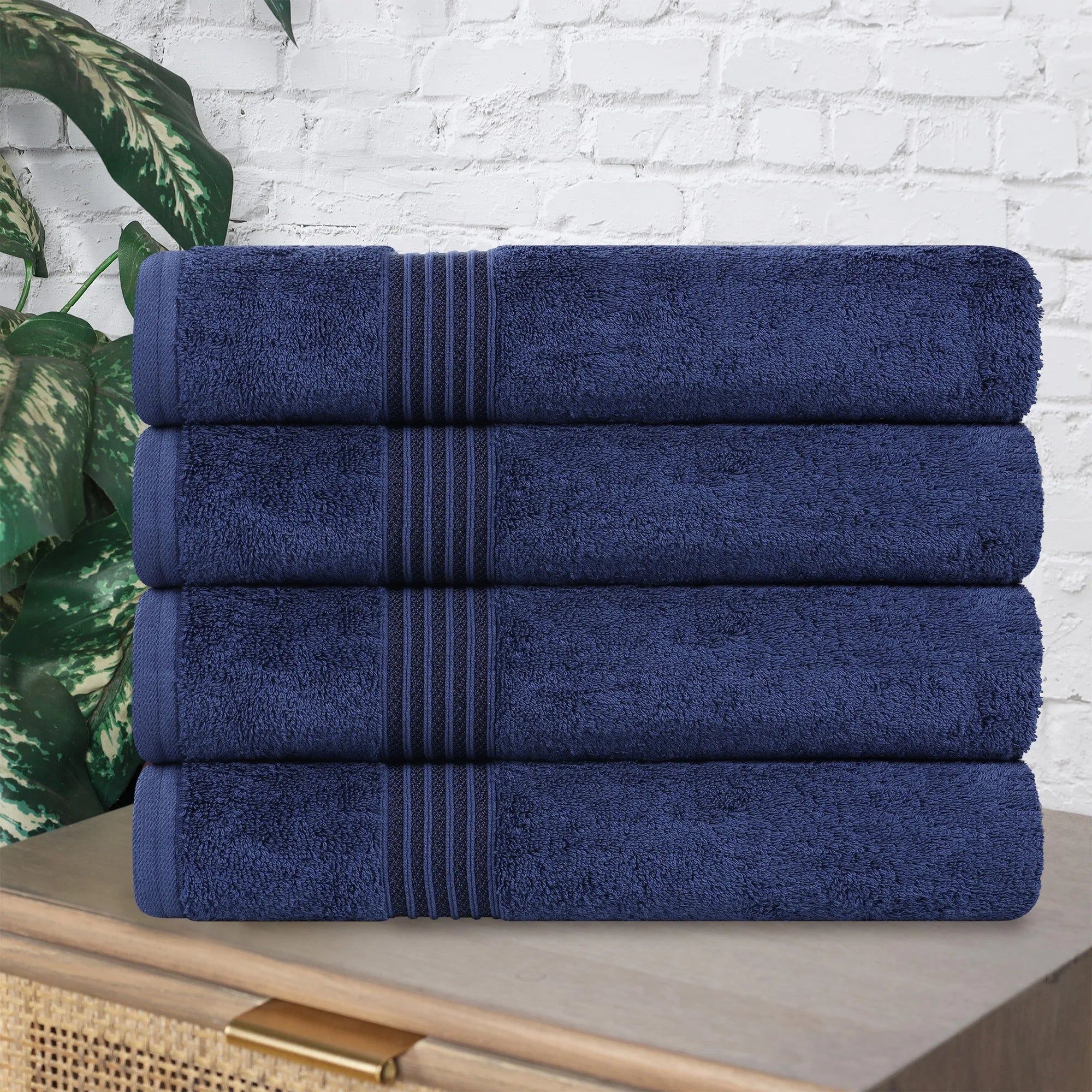 Heritage Egyptian Cotton Plush Absorbent Luxury Bath Towel Set of 4