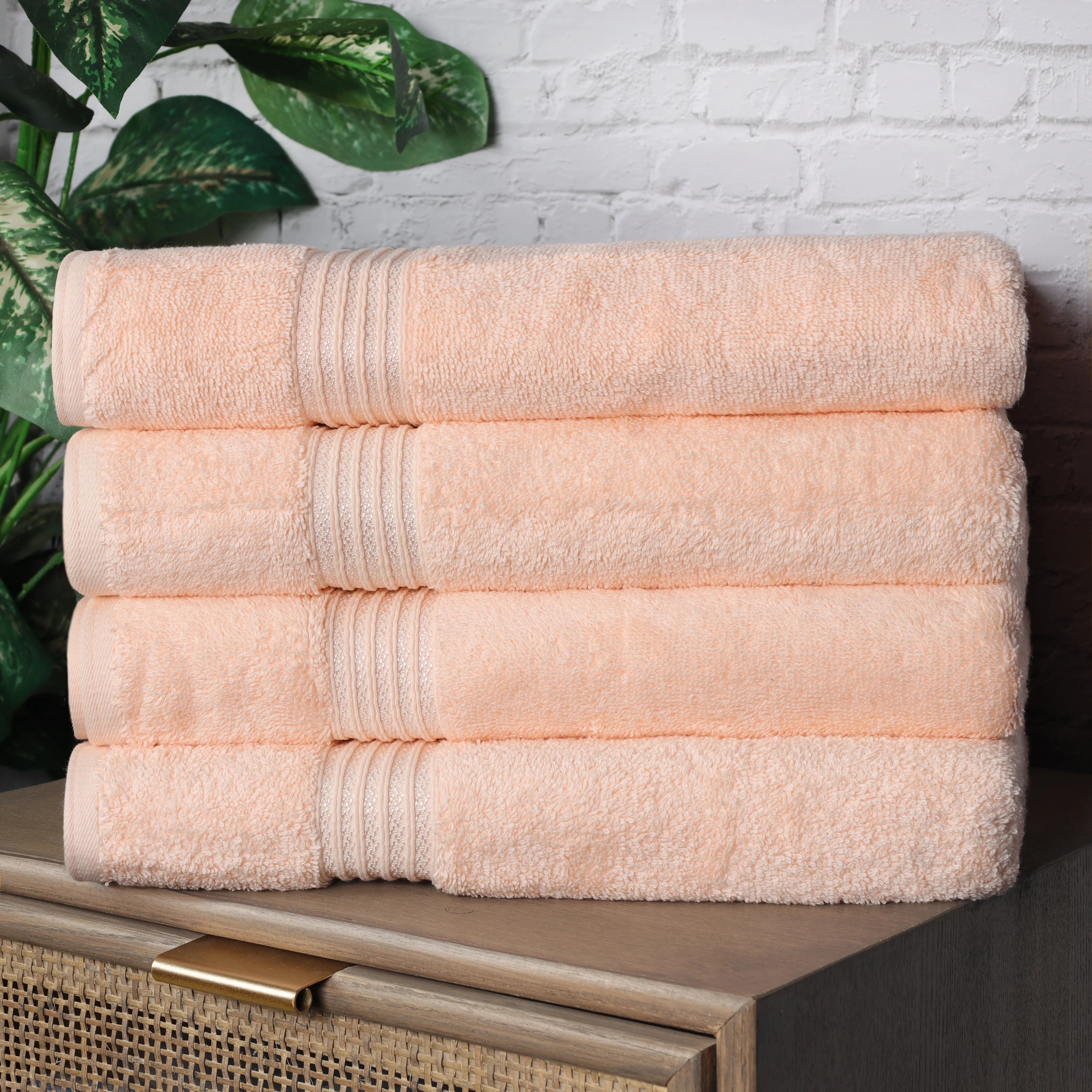 Heritage Egyptian Cotton Plush Absorbent Luxury Bath Towel Set of 4