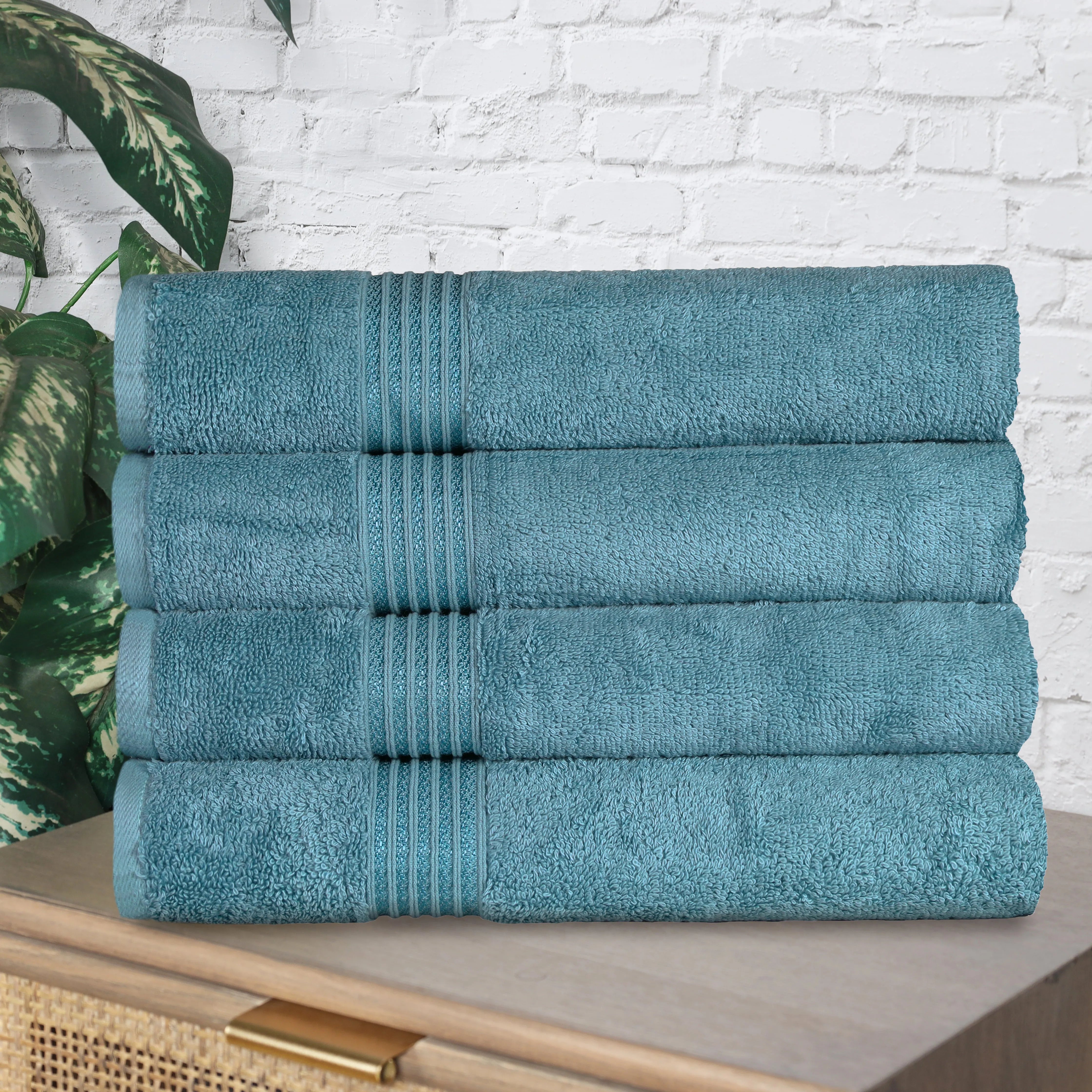 Heritage Egyptian Cotton Plush Absorbent Luxury Bath Towel Set of 4