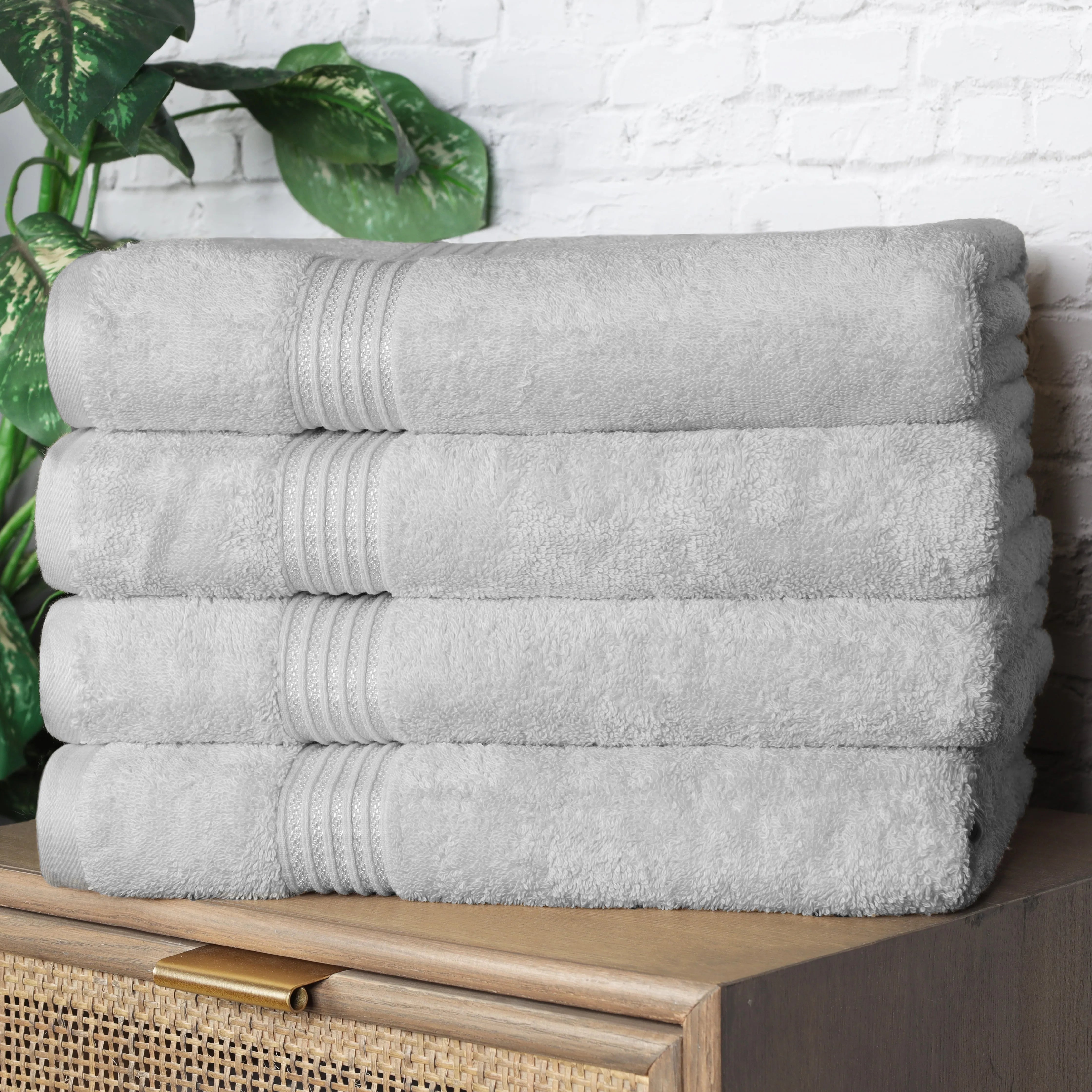 Heritage Egyptian Cotton Plush Absorbent Luxury Bath Towel Set of 4