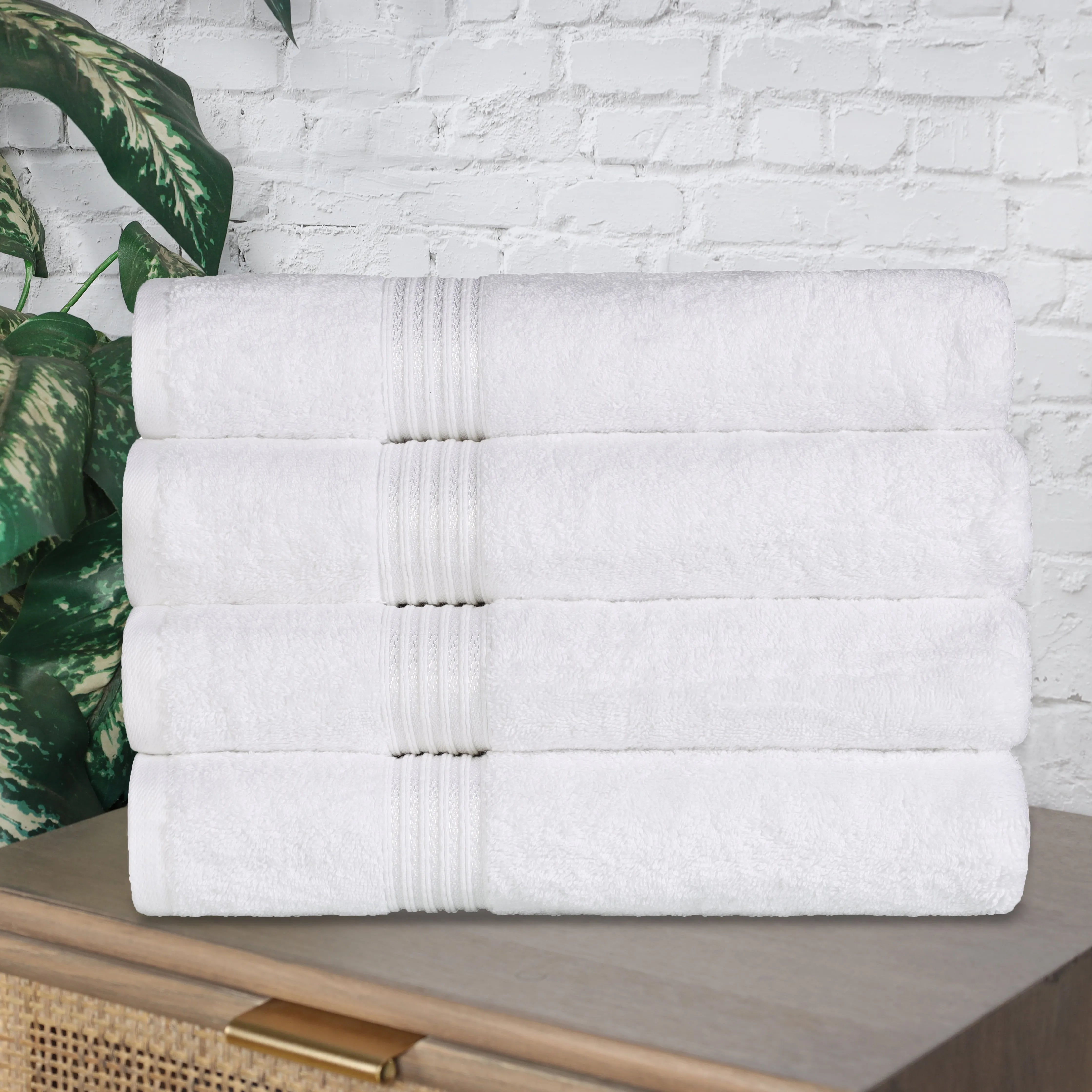 Heritage Egyptian Cotton Plush Absorbent Luxury Bath Towel Set of 4