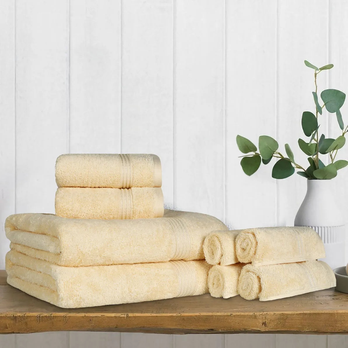 Heritage Egyptian Cotton Plush Heavyweight 8 Piece Towel Set