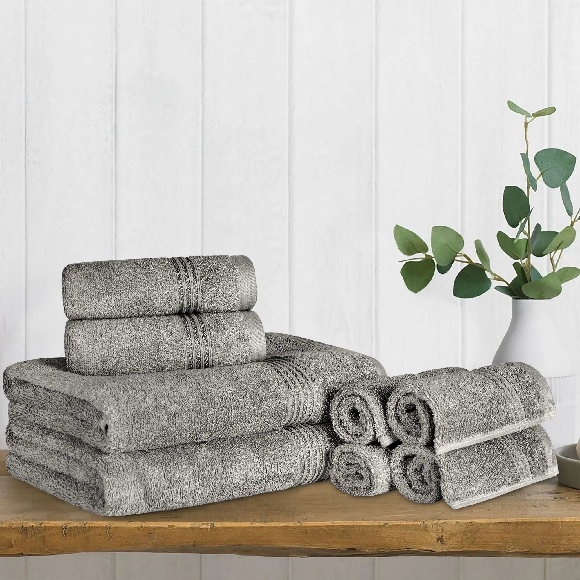 Heritage Egyptian Cotton Plush Heavyweight 8 Piece Towel Set