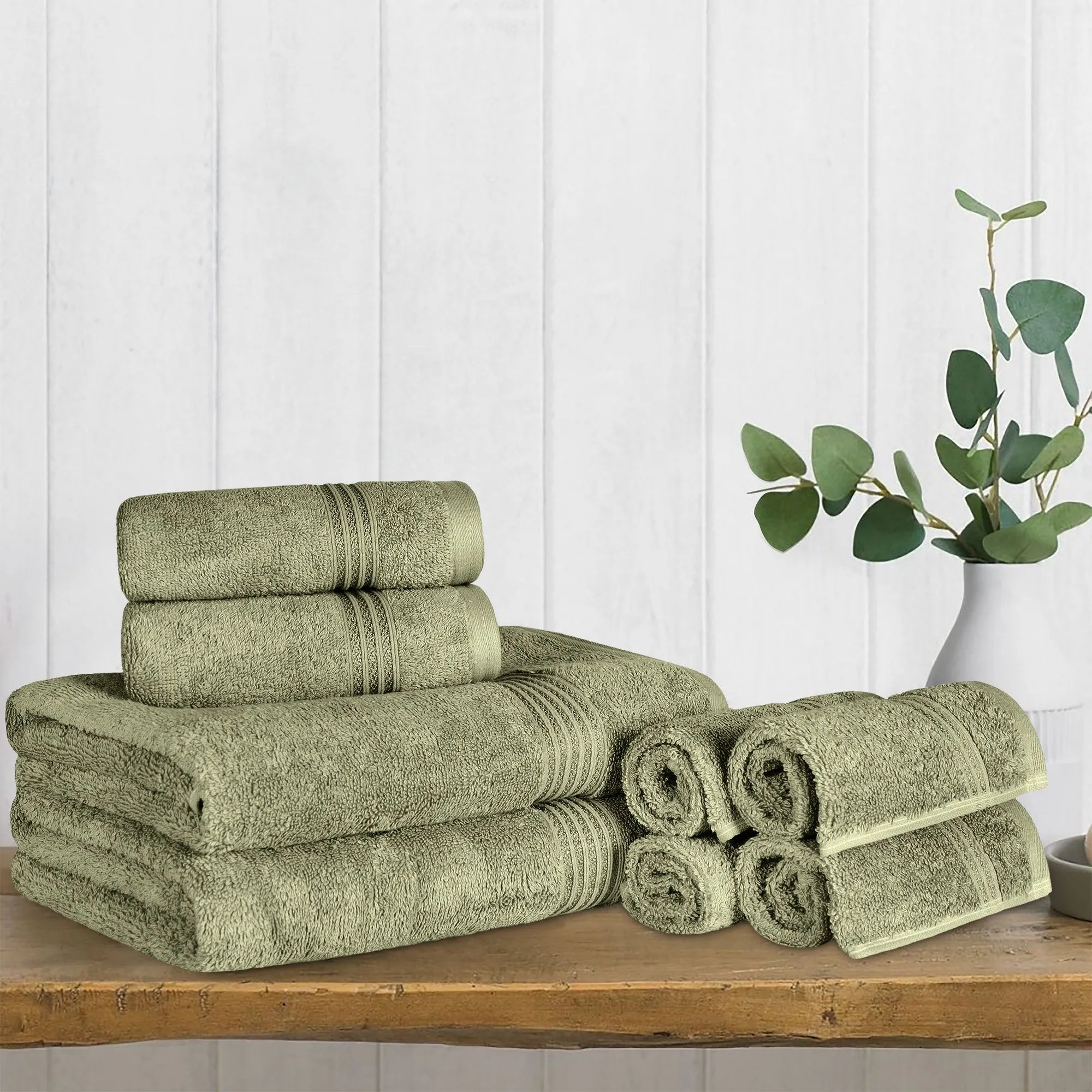 Heritage Egyptian Cotton Plush Heavyweight 8 Piece Towel Set