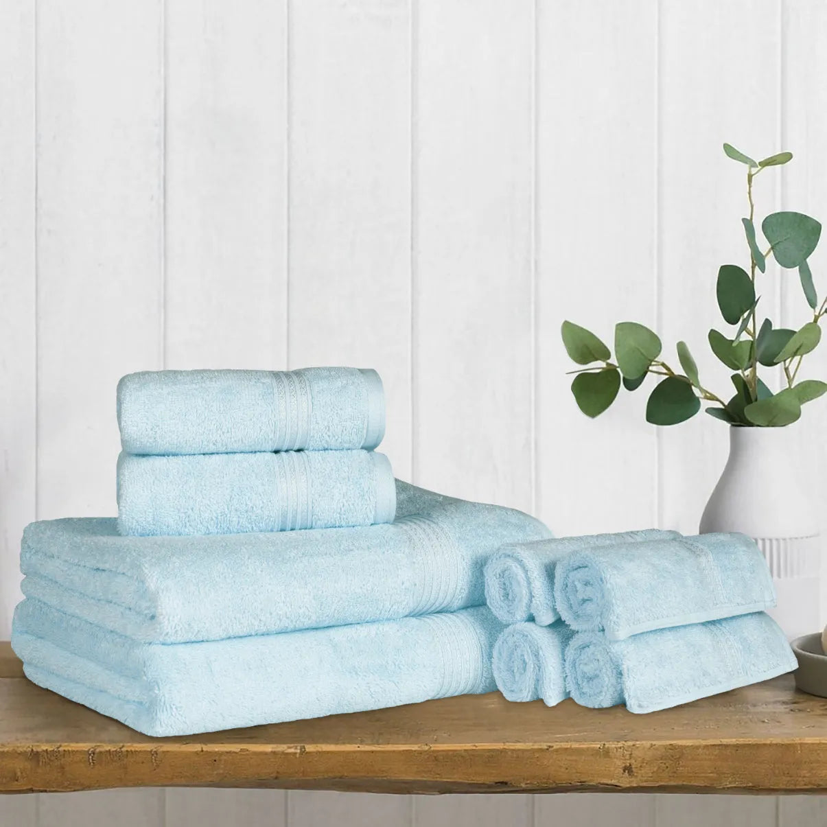 Heritage Egyptian Cotton Plush Heavyweight 8 Piece Towel Set