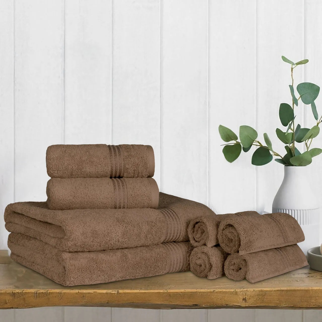 Heritage Egyptian Cotton Plush Heavyweight 8 Piece Towel Set