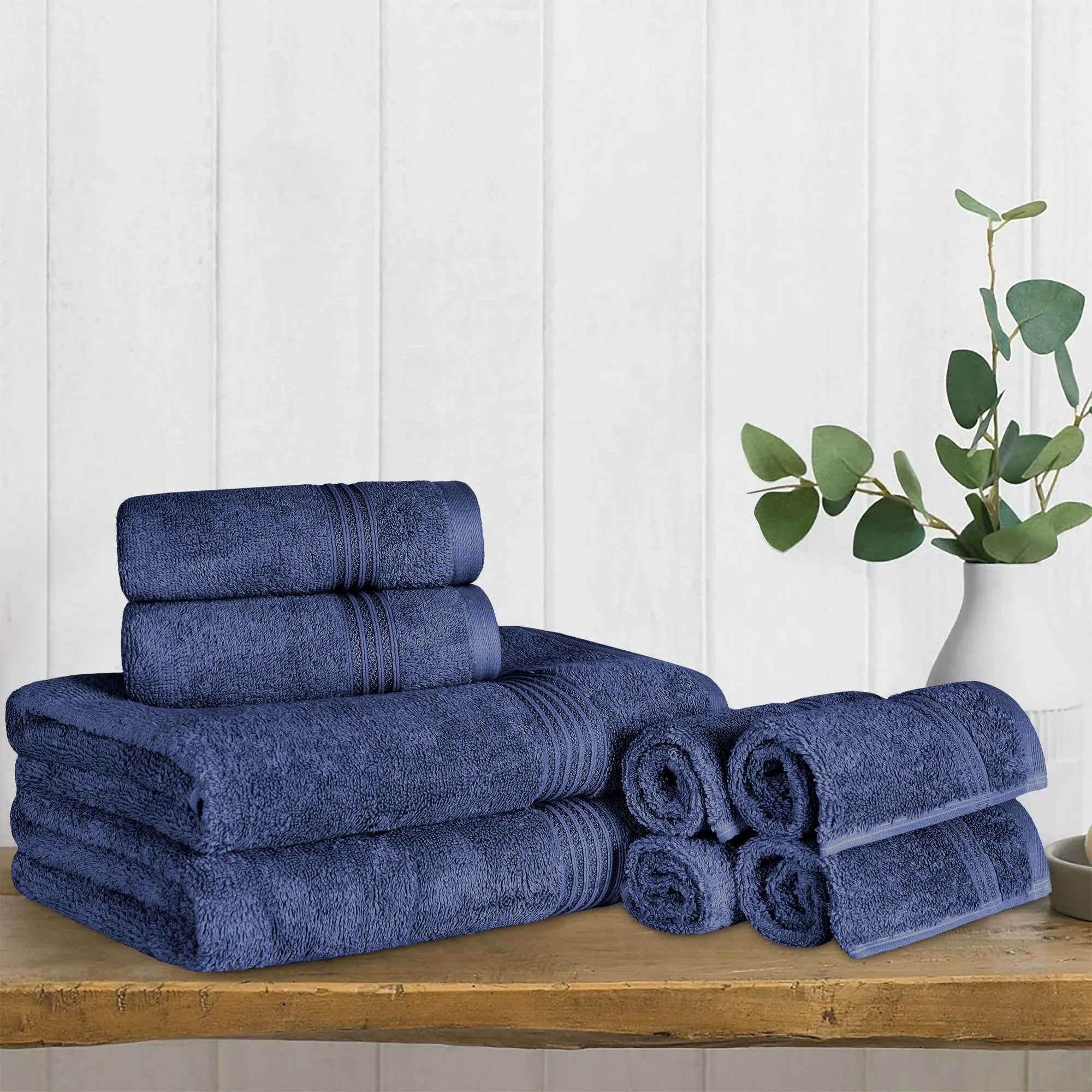 Heritage Egyptian Cotton Plush Heavyweight 8 Piece Towel Set