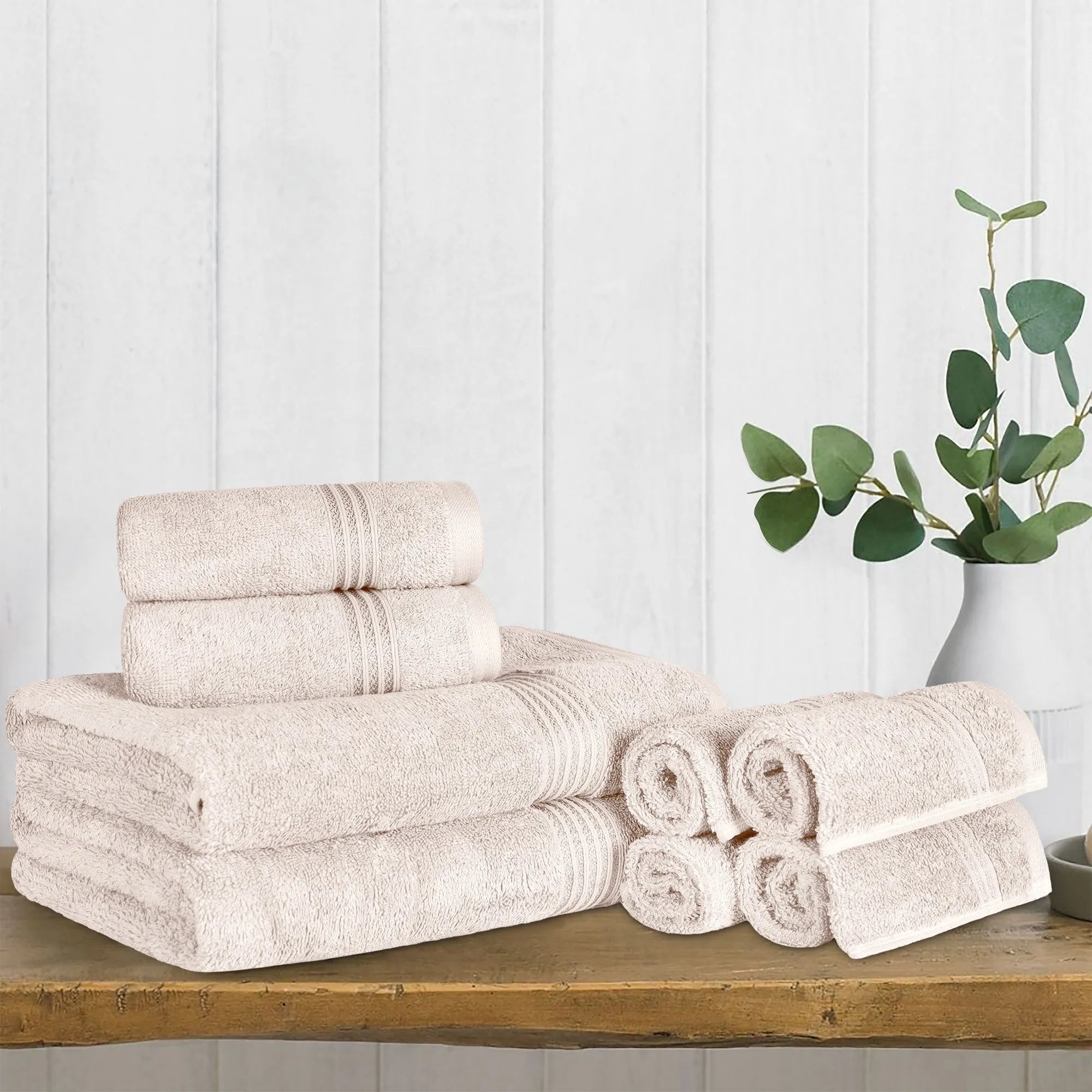 Heritage Egyptian Cotton Plush Heavyweight 8 Piece Towel Set