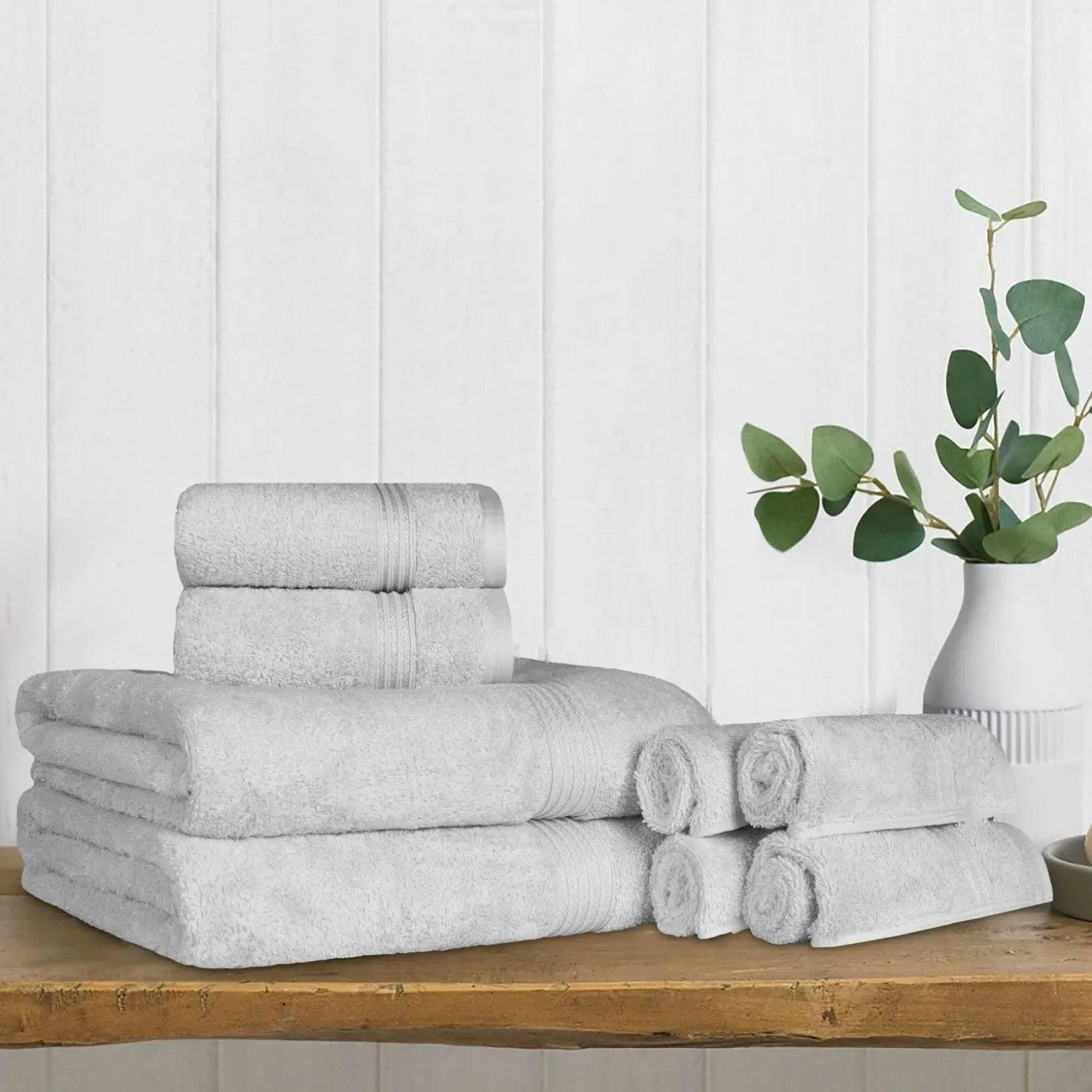 Heritage Egyptian Cotton Plush Heavyweight 8 Piece Towel Set